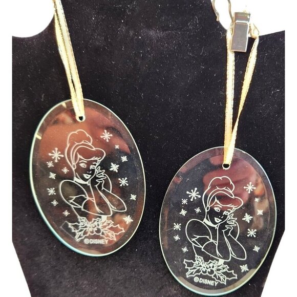 Disney Cinderella Glass Ornaments With Ribbon Hanger For Christmas or Window Dec - Picture 1 of 7